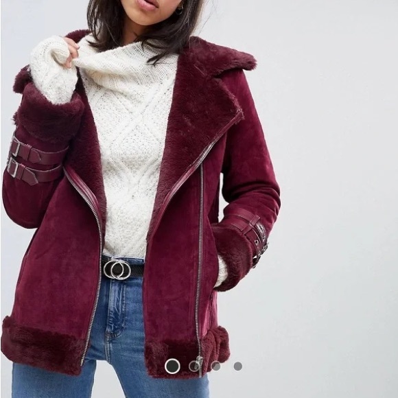 Silence + Noise for Free People corduroy Sherpa Corduroy aviator moto Jacket - Picture 1 of 8